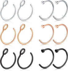 Nasenpiercings Fake Edelstahl 20G 8mm 12-16Stk Face Lippe Ohr