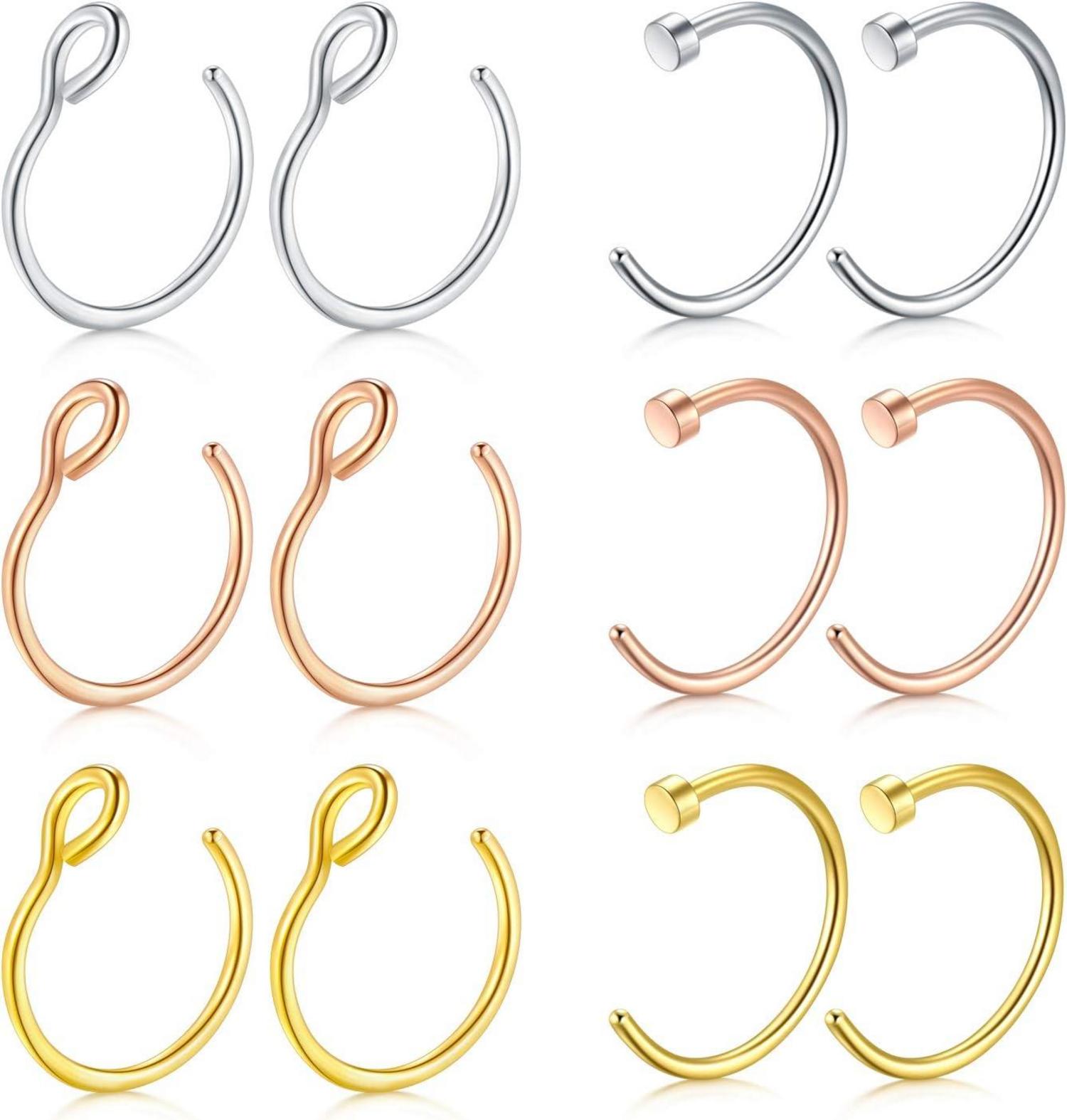 Nasenpiercings Fake Ring Lippe Chirurgenstahl 20G 8mm