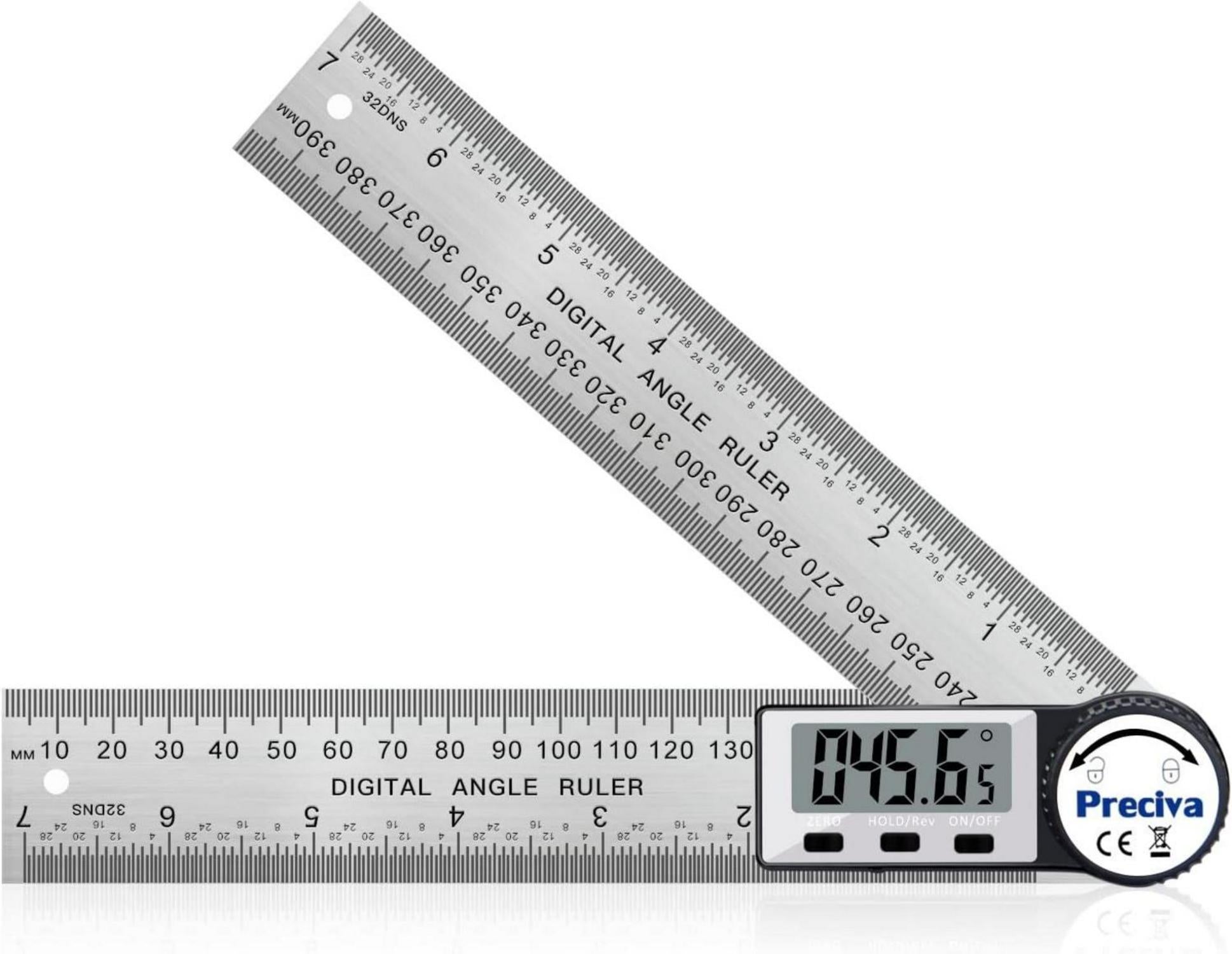 Digitaler Winkelmesser mit Hold-Funktion 200mm - Edelstahl-Lineal