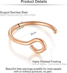 12-16Stk Fake Nasenpiercings 20G 8mm Edelstahl für Nase