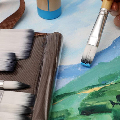 Pinselset für Acryl-, Aquarell- und Ölmalerei, 24 verschiedene