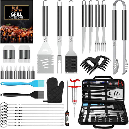 35tlg Grillbesteck Edelstahl Geschenke Set inklusive Koffer