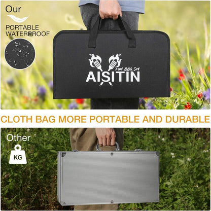 35tlg Grillbesteck Edelstahl Geschenke Set inklusive Koffer