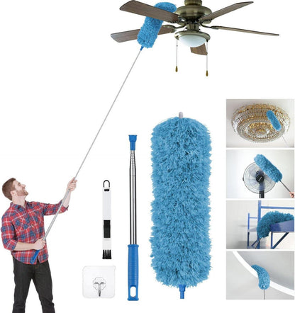 Staubwedel Teleskop Lang Ausziehbar Mikrofaser 2.45m Set