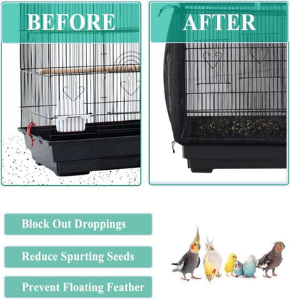 Vogelkäfig Netz Abdeckung Papageien Nylon Schwarz 300cm 40cm Anpassbar