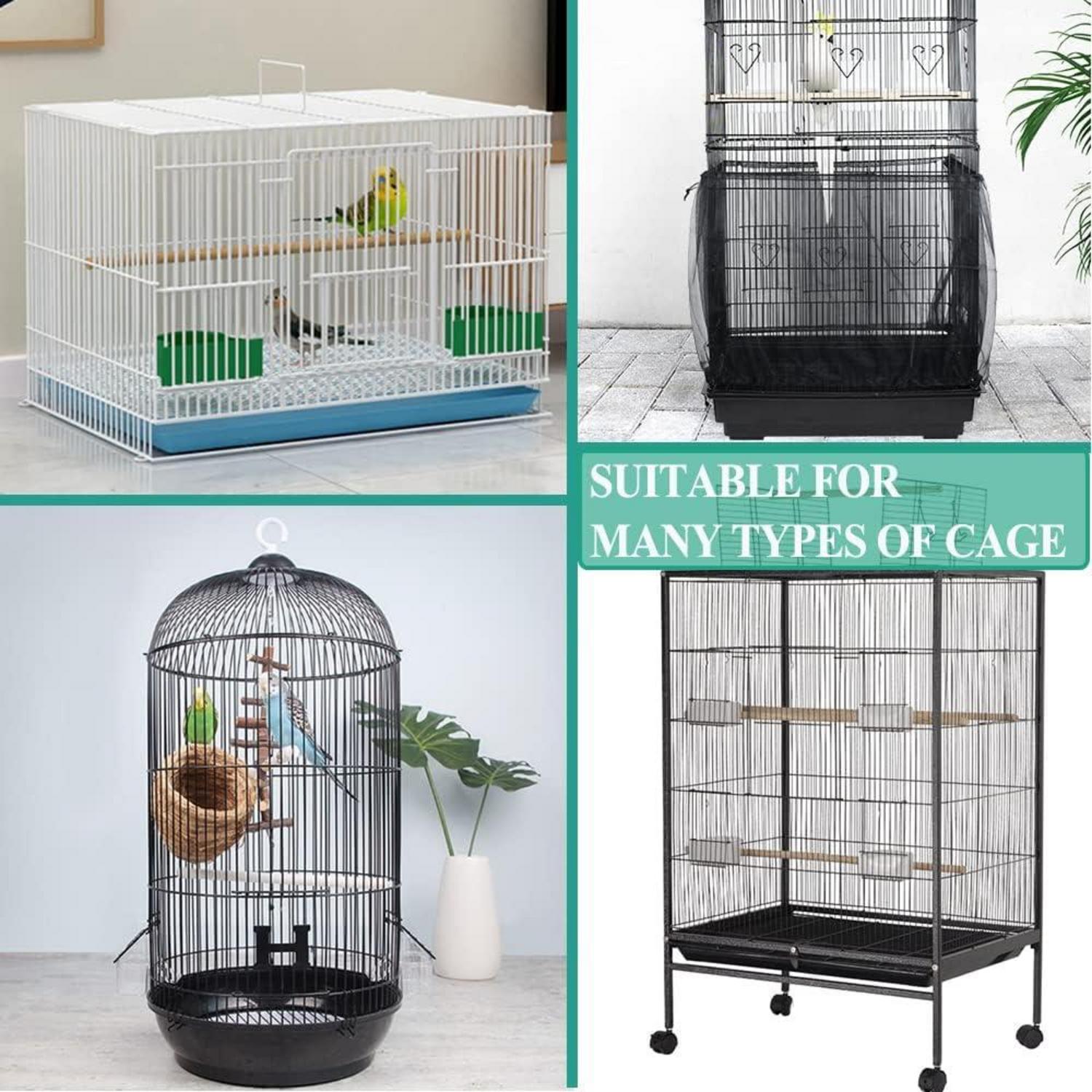 Vogelkäfig Netz Abdeckung Papagei Schutznetz 300cm breit 40cm Schwarz