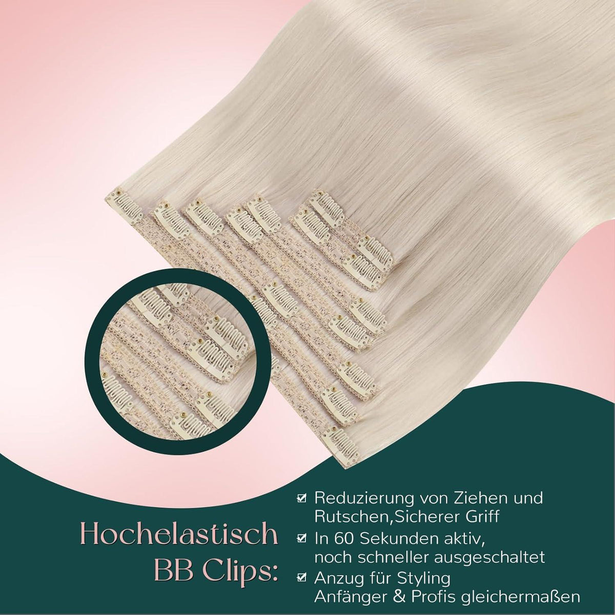 Blond Echthaar Clip-in Extensions – Remy Menschenhaar 40cm