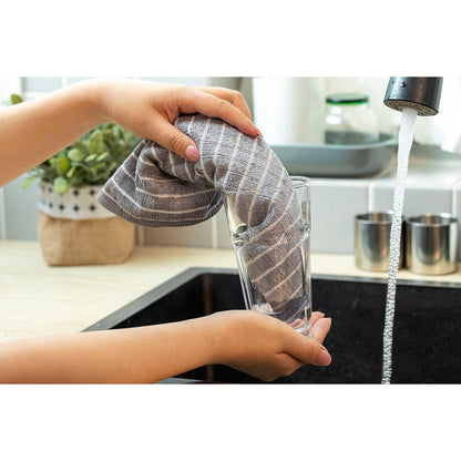 8er-Set Bambus-Microfaser Geschirrtücher 45x65cm Grau, Super