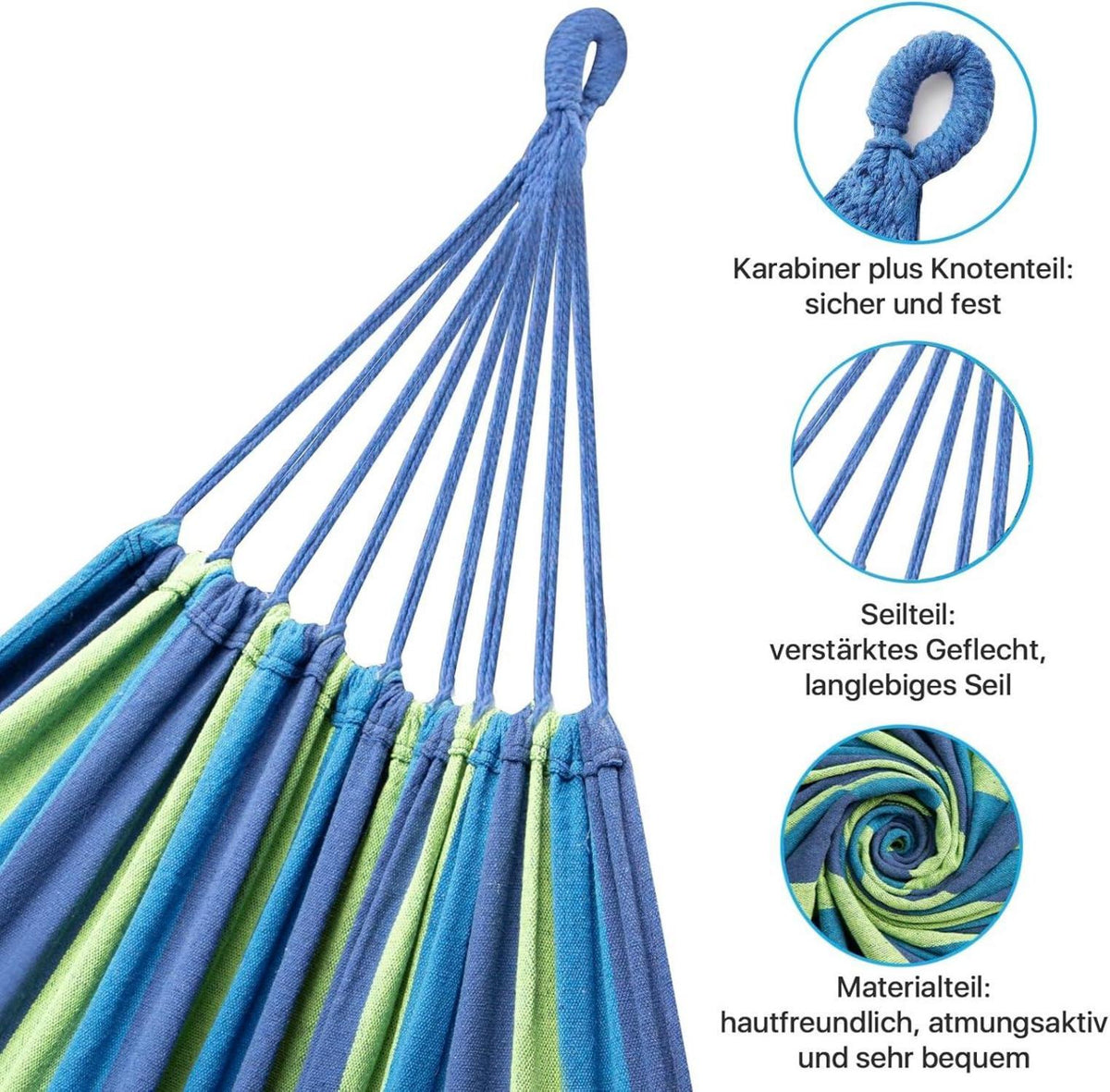 Mehrpersonen Hängematte 230x150 cm Belastbarkeit bis 300 kg
