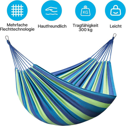 Hängematte Baumwolle XXL 300 kg Outdoor Indoor Blau