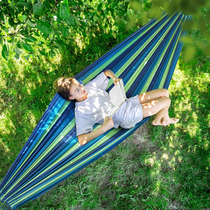 Signstek Hängematte Mehrpersonen 230x150 cm Blau - Bis 300kg - Reisen Camping