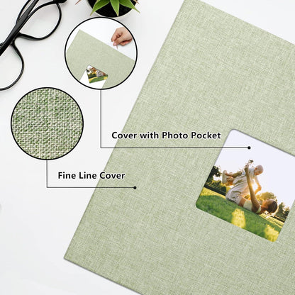 Großes Hochzeits- und Jahrestag Fotoalbum mit Leinenbezug