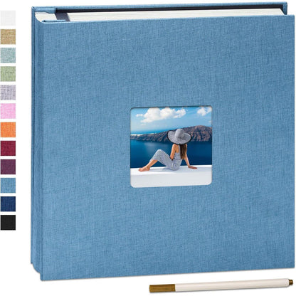 Yopih Großes Leinen Fotoalbum 10x15 Selbstklebend Weiß 40