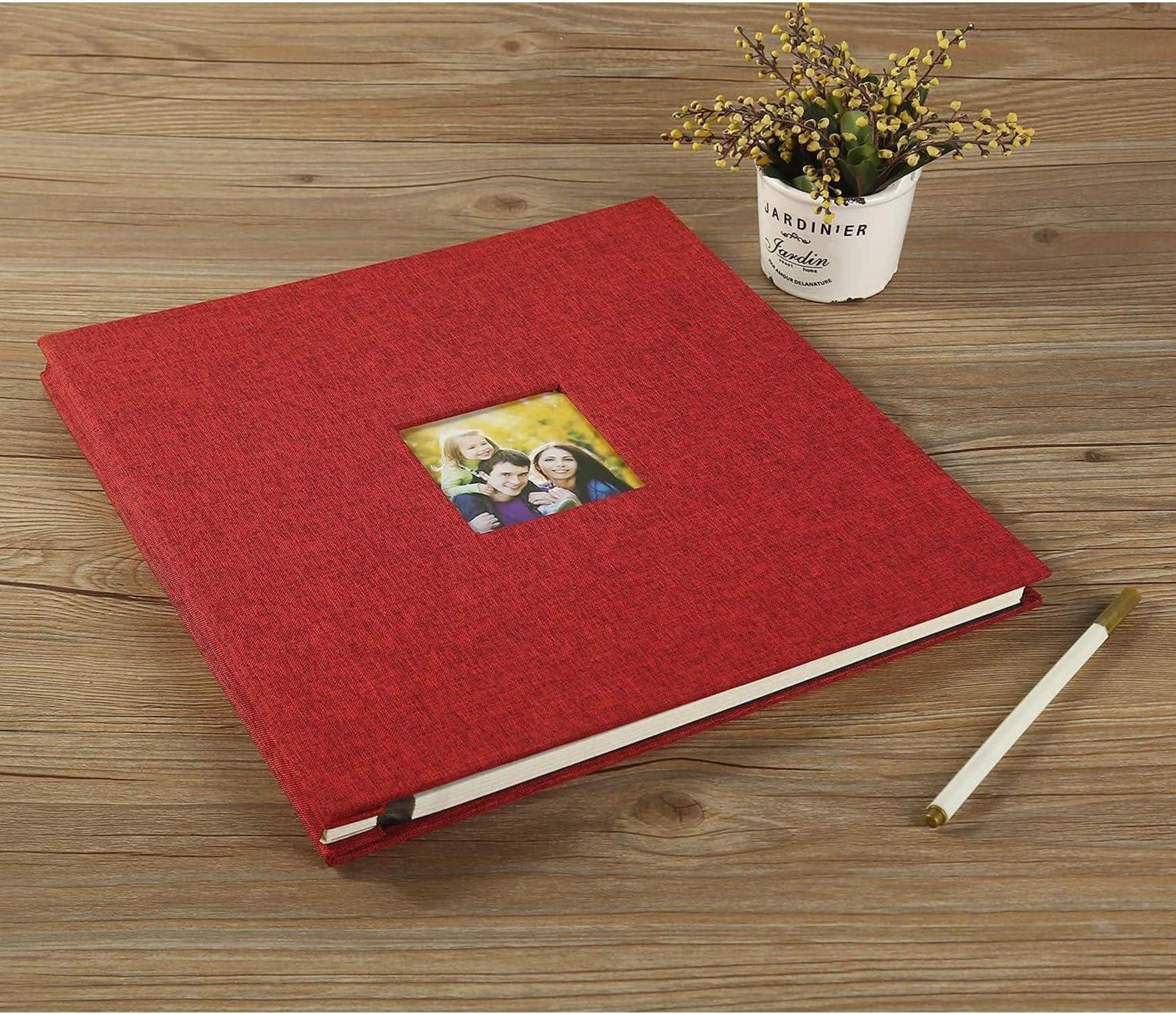 Yopih Selbstklebendes Großes Leinen Fotoalbum 10x15 cm mit 40 Weißen Seiten