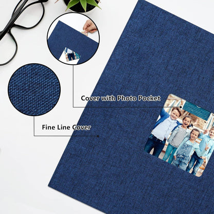 Großes selbstklebendes Fotoalbum 10x15 mit Leineneinband