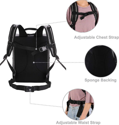 Haustier Rucksack Tragetasche faltbar für 2-12kg Hunde Katzen Grau