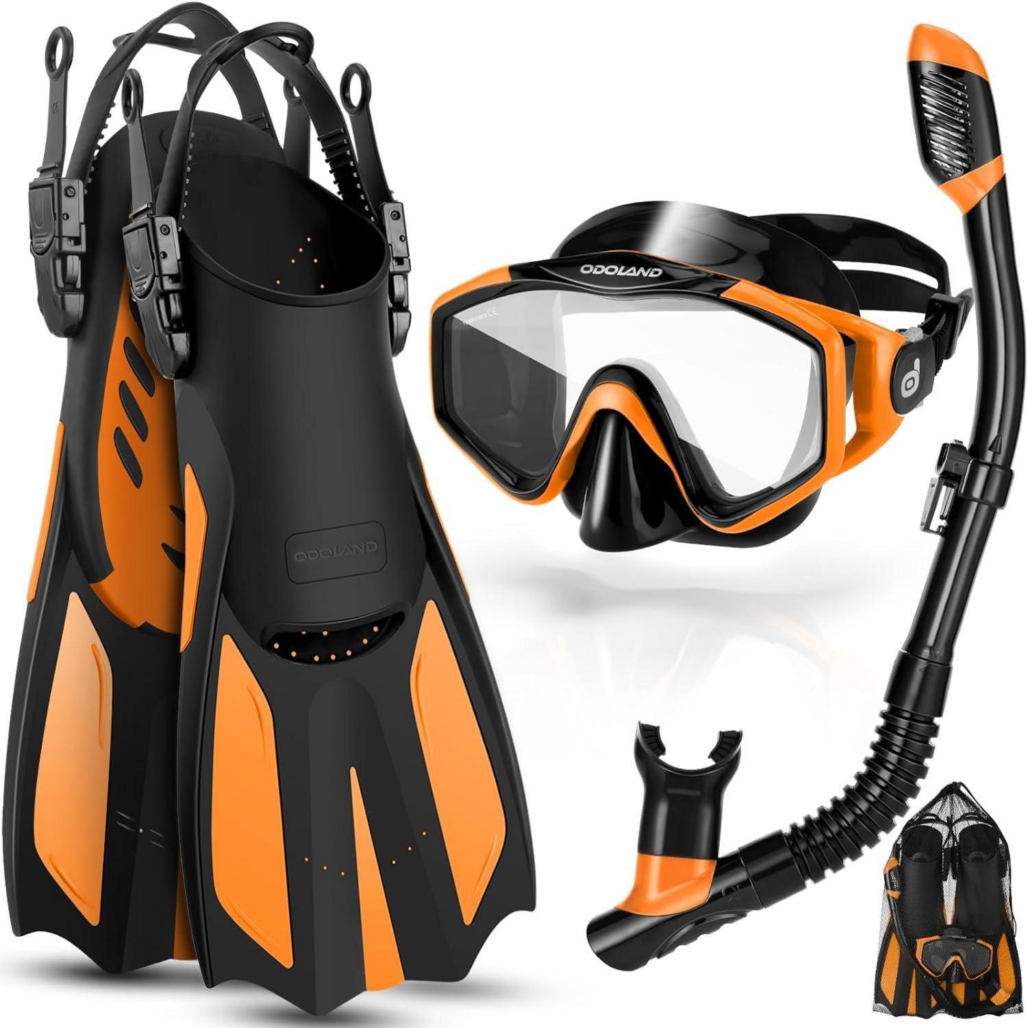 Schnorchelset Erwachsene 3-in-1 Anti-Fog Taucherbrille Dry Schnorchel