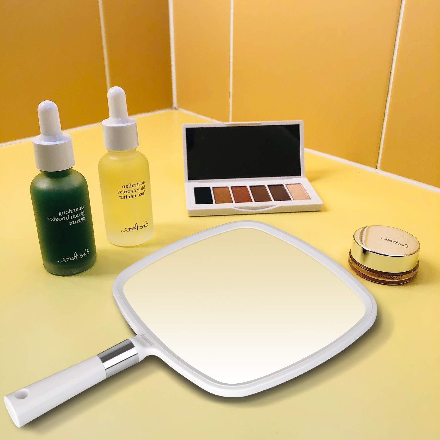 Großer Handspiegel mit Griff für Friseur Rasieren Make-up