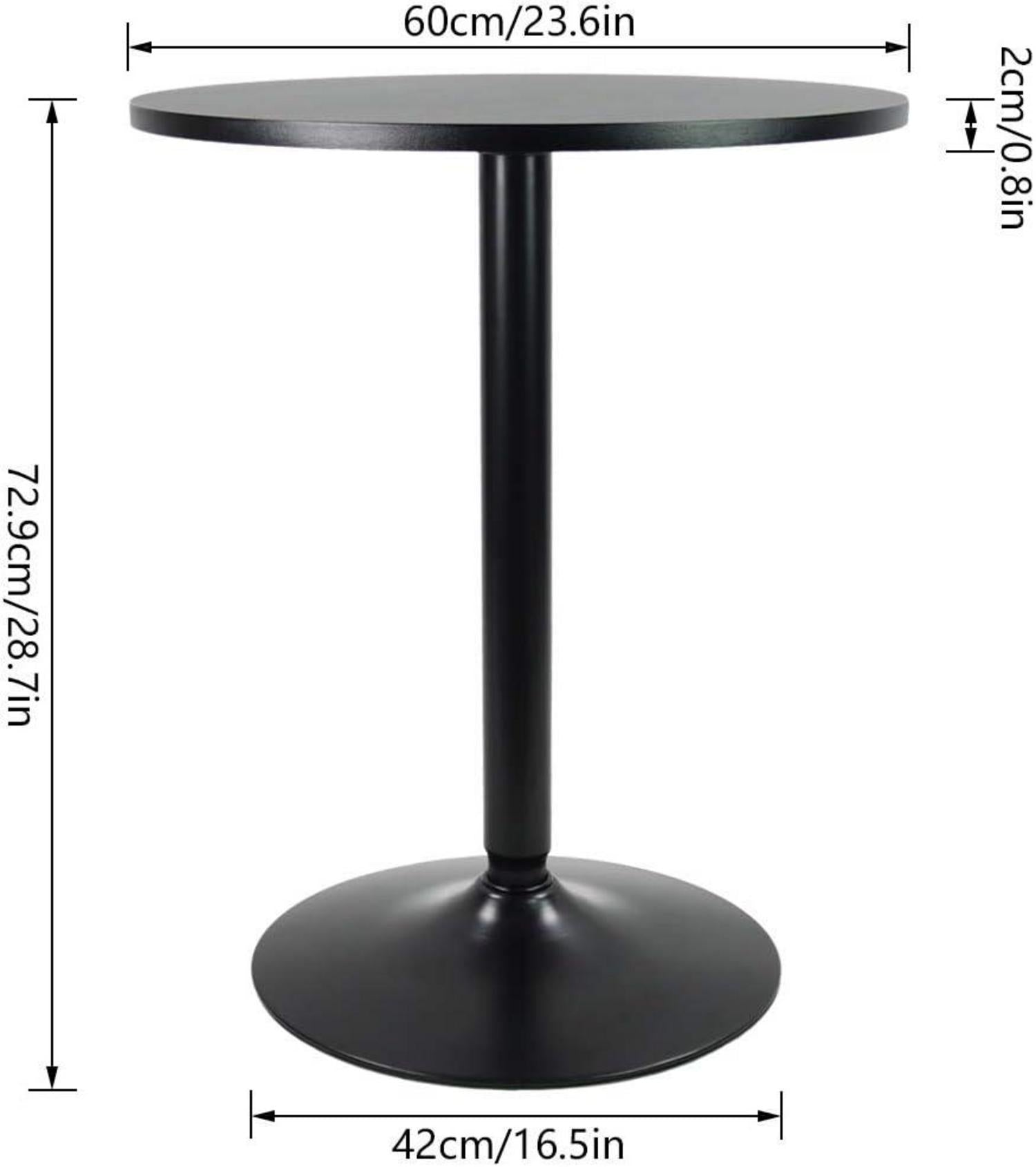 Runder Bistrotisch Stehtisch Höhe 73cm Schwarz MDF Stahl
