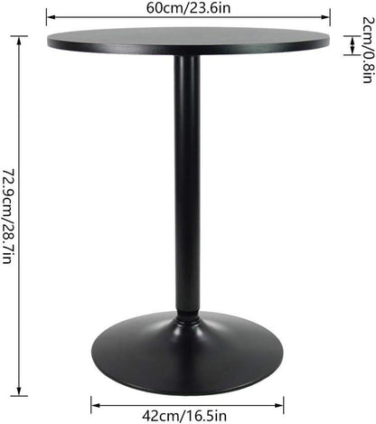 Runder Bistrotisch Stehtisch Höhe 73cm Schwarz MDF Stahl