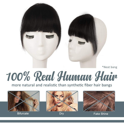 Echtes Menschliches Haar Clip in Pony Natürliches Schwarzes
