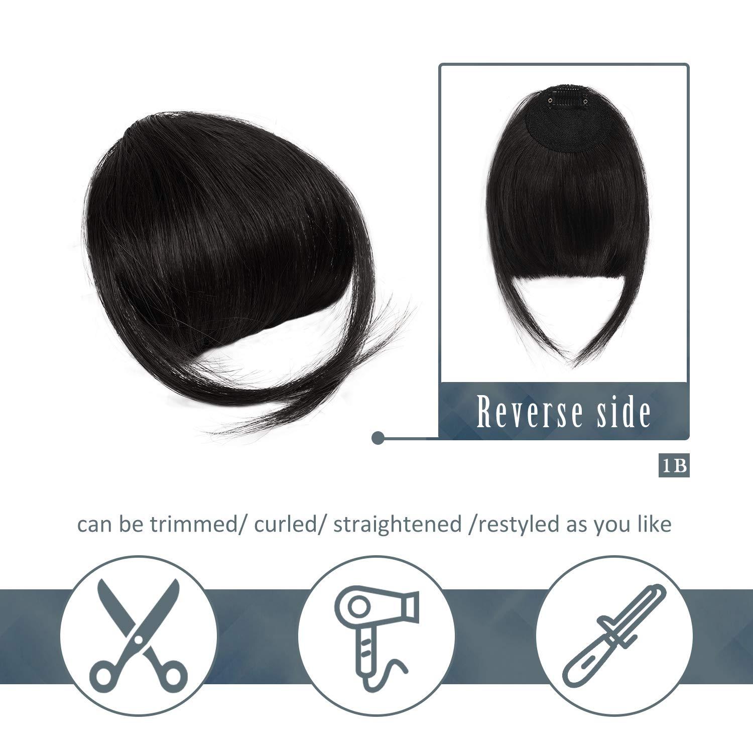 Natürliches Schwarzes Clip-in-Pony aus Echthaar - Haarverlängerung