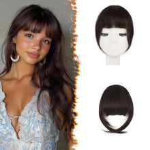 Echthaar Clip-in Bangs Pony Haarteile Dunkelbraun