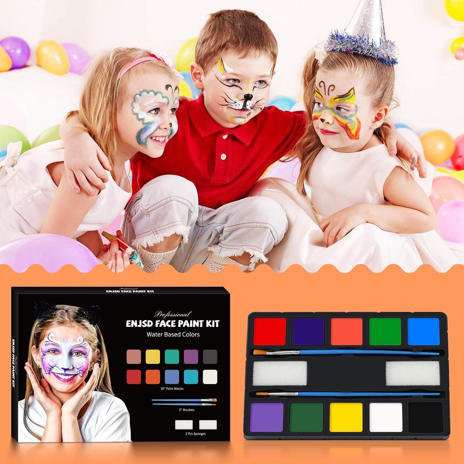 Kinderschminke Set Halloween Gesichtsfarben Waschbar Körperfarben Fasching