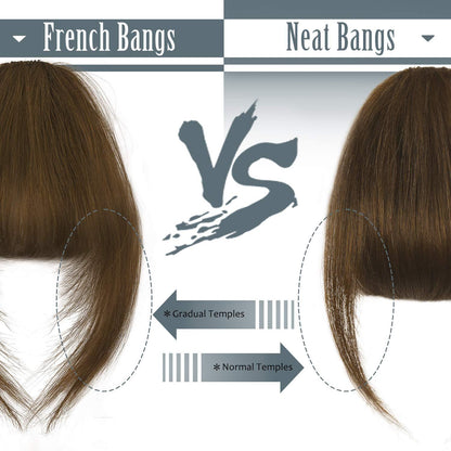BARSDAR Echthaar Clip in Pony Extensions Fringe - Dunkel Auburn Braun