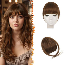 Echthaar Clip-in Pony Fringe Extensions Mittelbraun