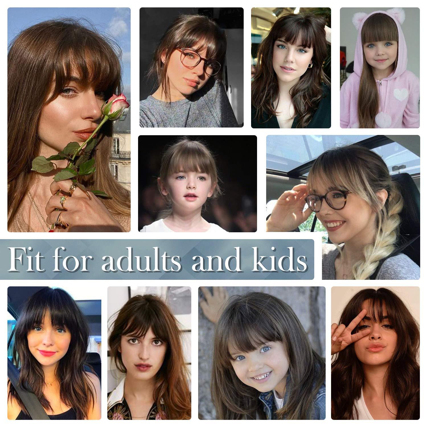 Echthaar Clip in Pony Haarteil Mittelbraun Extensions Fringe
