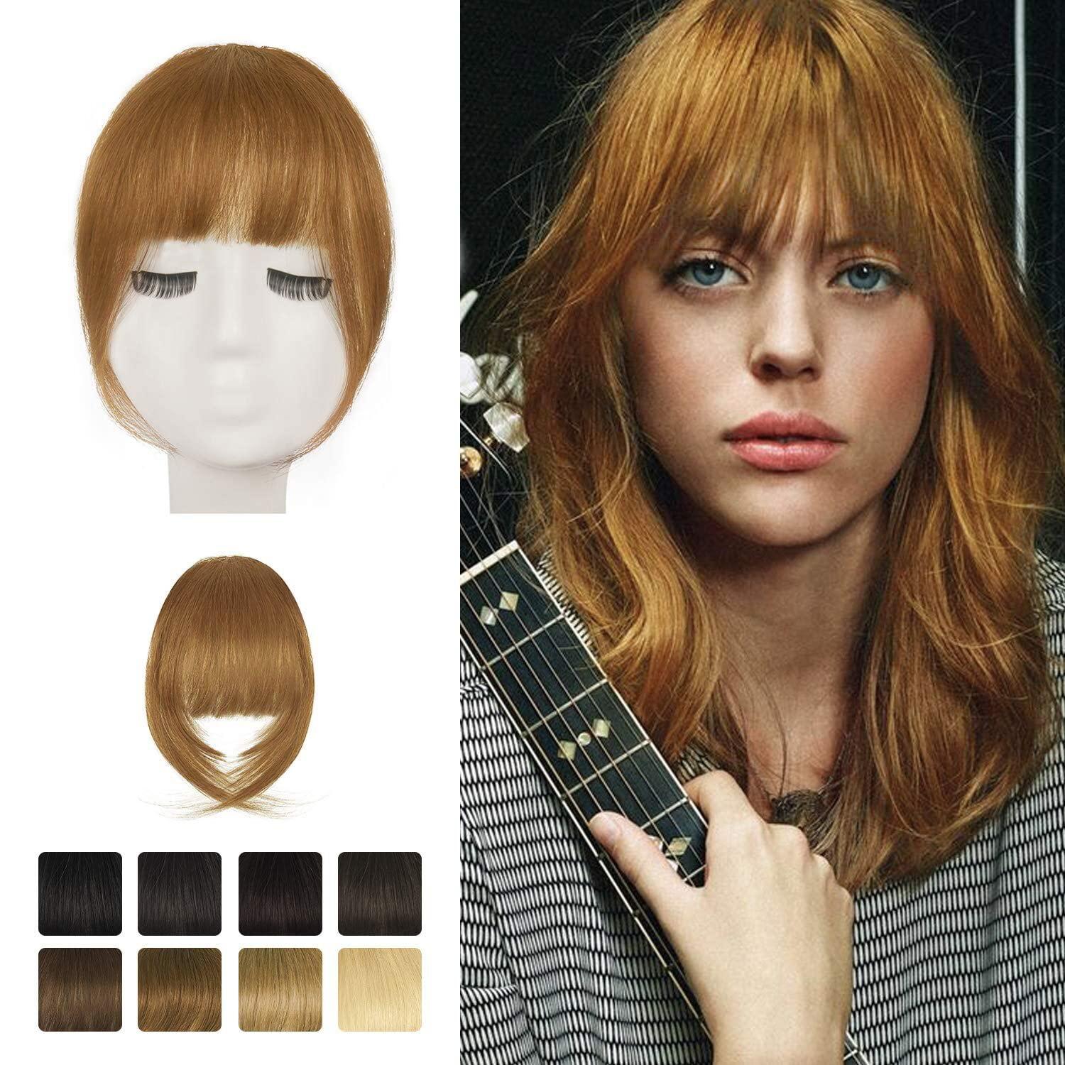 Clip-in Pony Echthaar Fringe Extensions Blond
