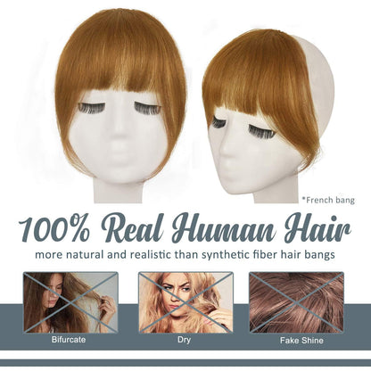 Echthaar Clip-in Pony Ingwer Blond Fringe Extensions