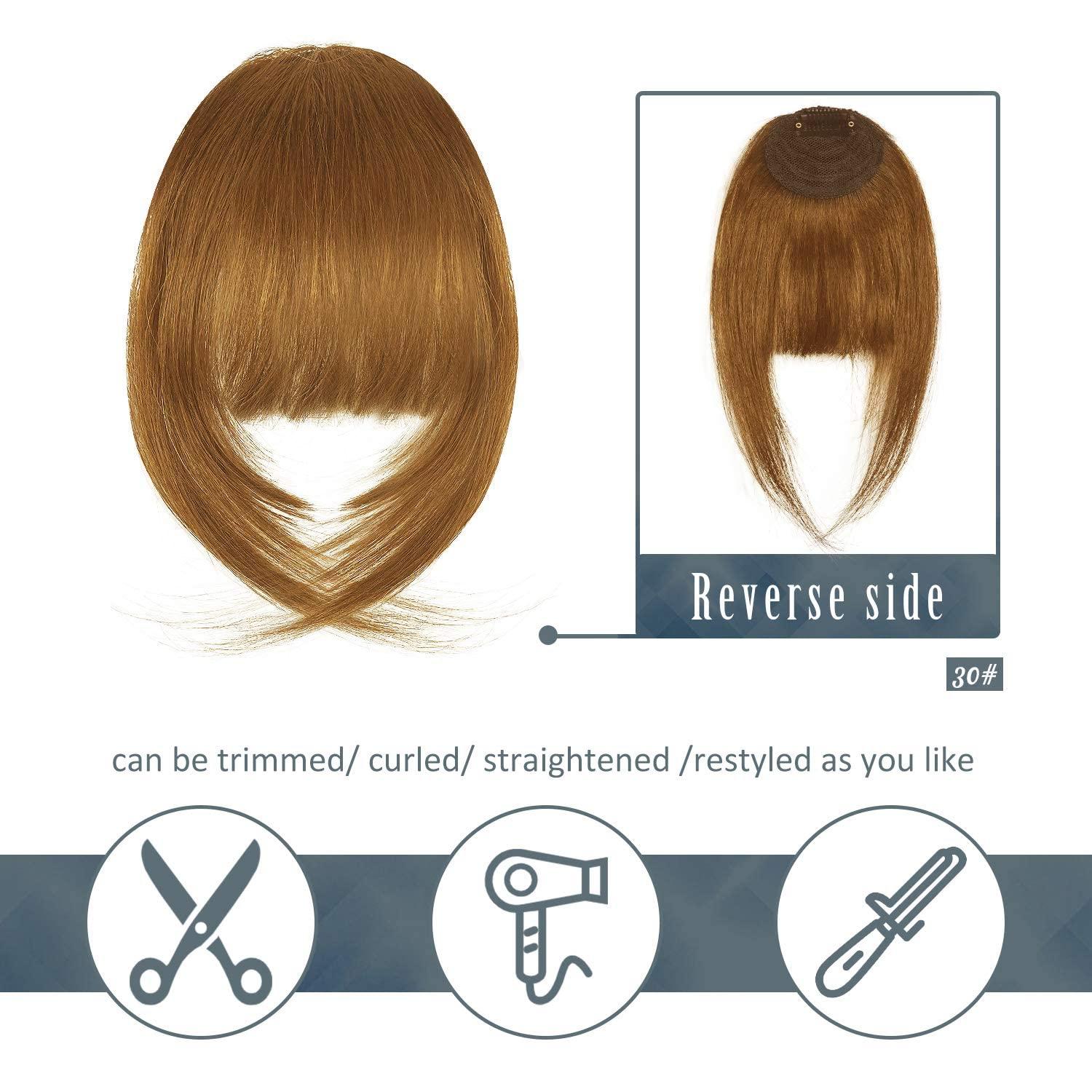 Clip-in Pony Echthaar Fringe Extensions Blond