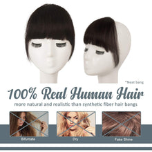 Echthaar Clip in Pony Dunkelbraun Fringe Extensions