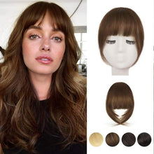 Echthaar Clip in Pony Mittelbraun Fringe Haarteile