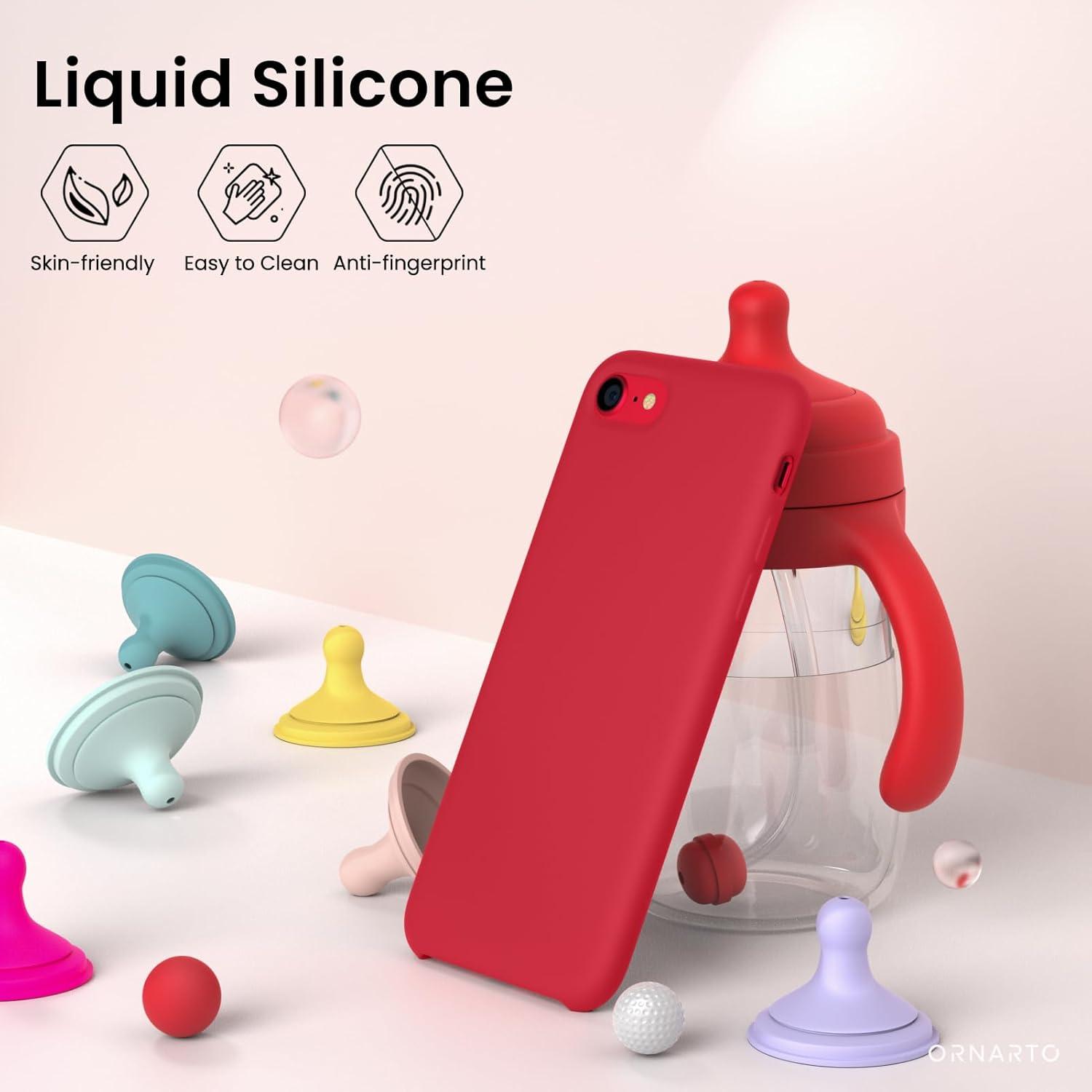 iPhone SE 3 Silikon Case 2022 Flüssig Ultra Dünn Schutzhülle Rot