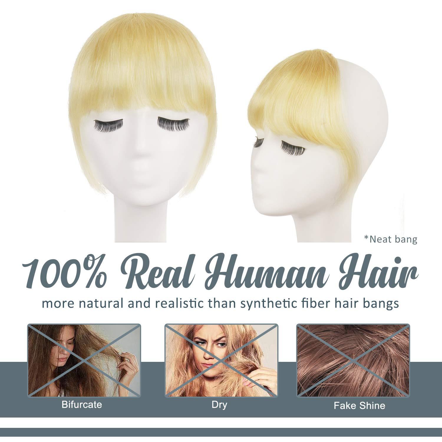 Echthaar Clip in Pony Hellblond Bügel Haarverlängerung