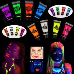 UV Bodypainting Farben Set Neon schminke Schwarzlicht