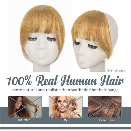 Echthaar Clip in Pony Fringe Blond Erdbeerblond Hair