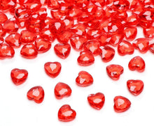 500 Stück Rote 12mm Diamant Herzen Acryl Deko Hochzeit DIY