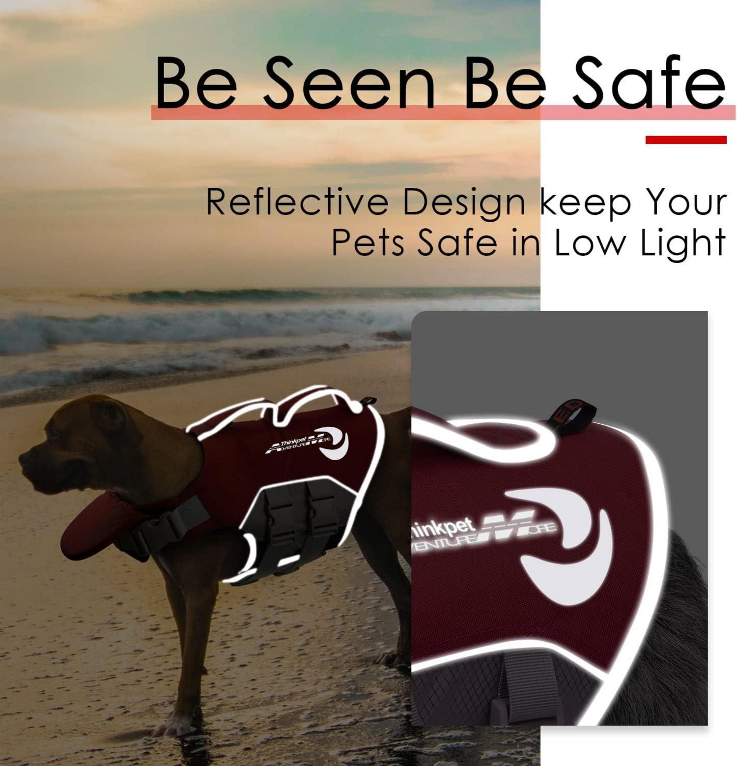 Hund Schwimmweste Einstellbar Rettungsweste Auftrieb Reflektierend Rot