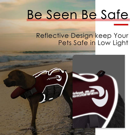 Hund Schwimmweste Einstellbar Rettungsweste Auftrieb Reflektierend Rot