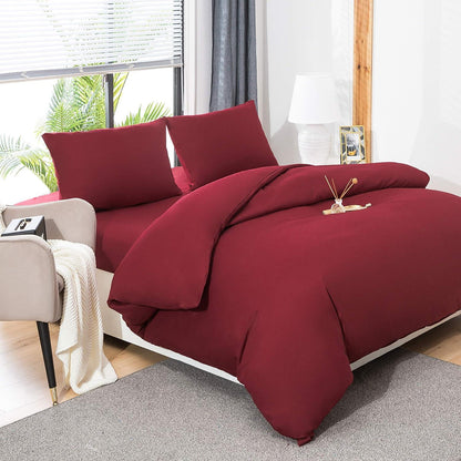 QZY Bettwäsche Mikrofaser 110 g/m² 200x200cm Burgunderrot