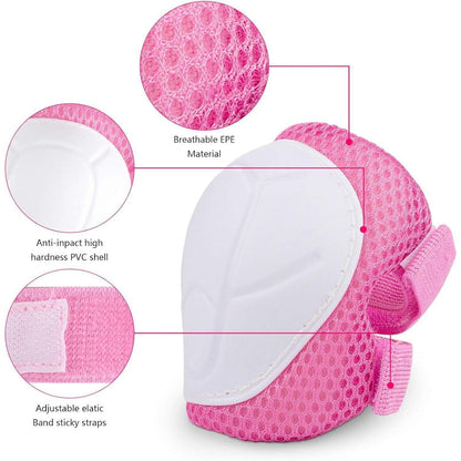 Kinder Schutzausrüstung Set 7-in-1 Helm & Protektoren Rosa