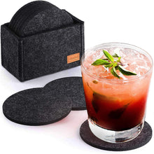 Runde Filz Untersetzer 12er Set in dunkelgrau