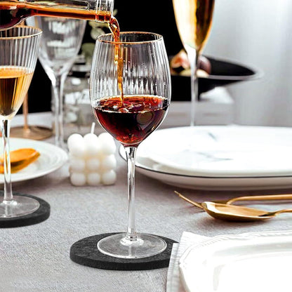 Runde Filz Untersetzer 12er Set in dunkelgrau