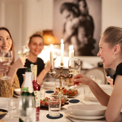 Runde Filz Untersetzer 12er Set in dunkelgrau