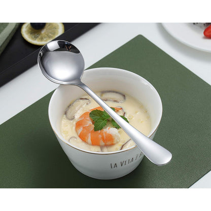 Suppenlöffel Edelstahl Rundlöffel Esslöffel 6er Set