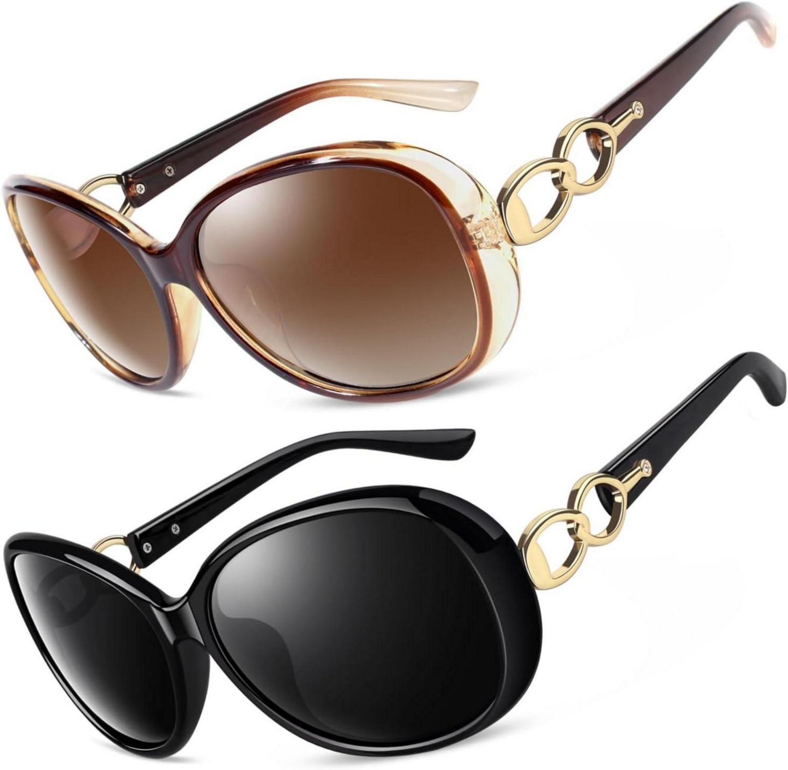 CGID Sonnenbrille Damen Polarisiert Vintage Oversize UV400 Schutz